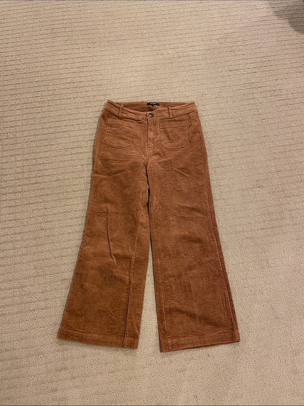 RolyPoly High-Rise Wide-Leg Corduroy Pants - Rust Brown